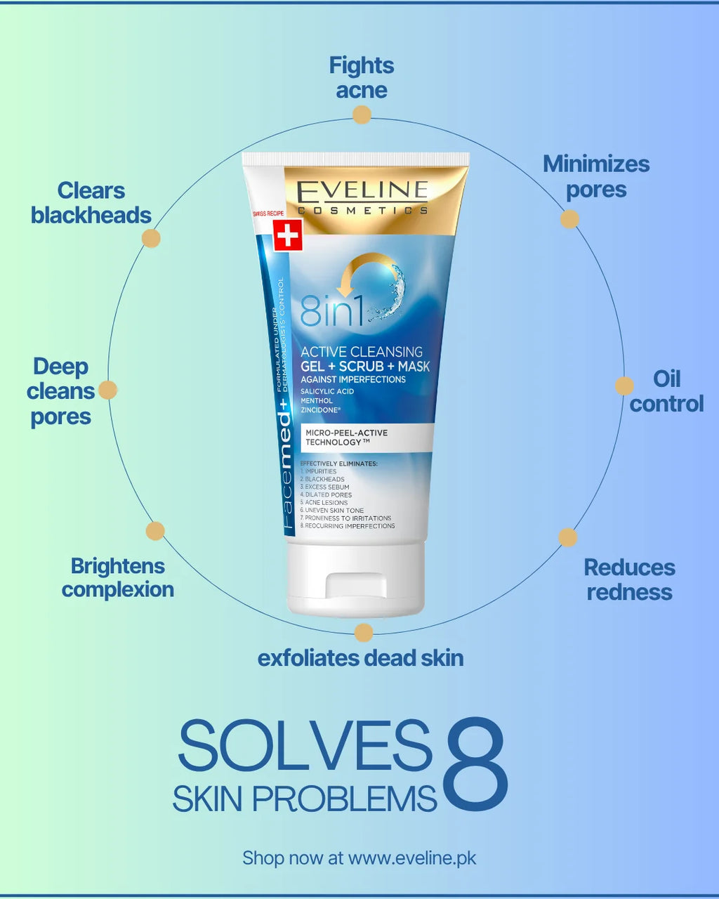 Eveline Cosmetics - Facemed+ Purifying Face Wash Gel