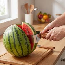 New Watermelon Splitter Watermelon Cutting Artifact 430 Stainless Steel Cutting Piece Splitter Household Melon Triangle Cutting Knife Fruit Knife Kitchen Gadgets